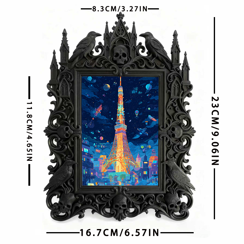 Gothic Dark Frame | Pottery Studio Decor, Photo Display, Wall/Tabletop