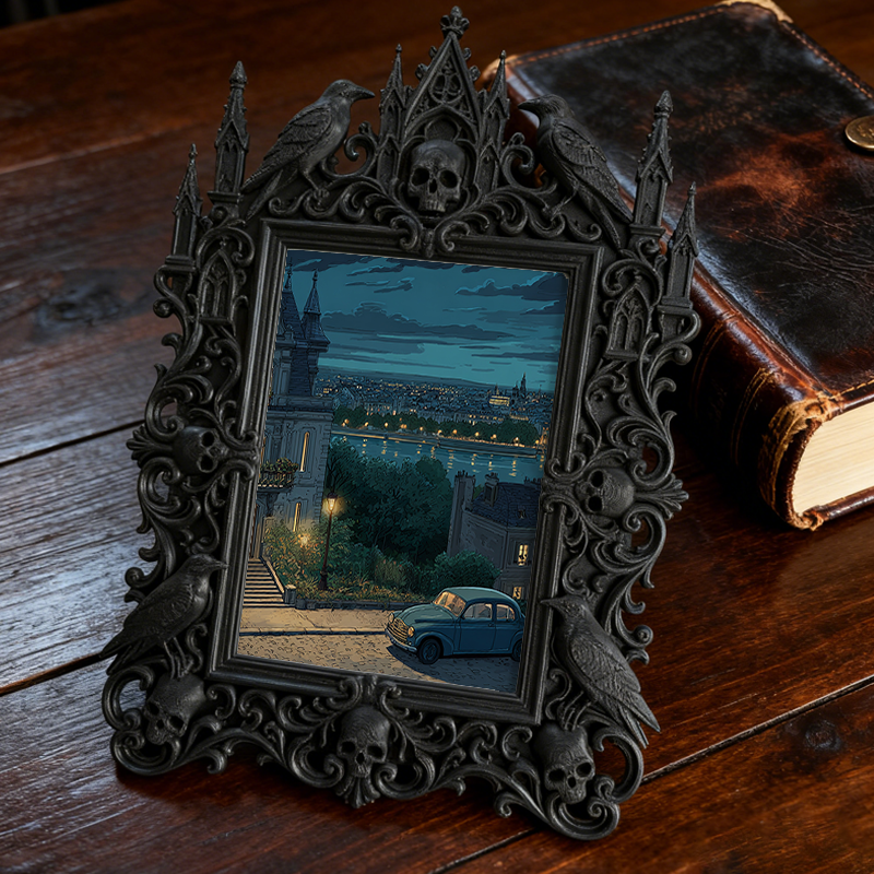 Gothic Dark Frame | Herbal Shop Decor, Photo Holder, Waterproof Plastic Frame