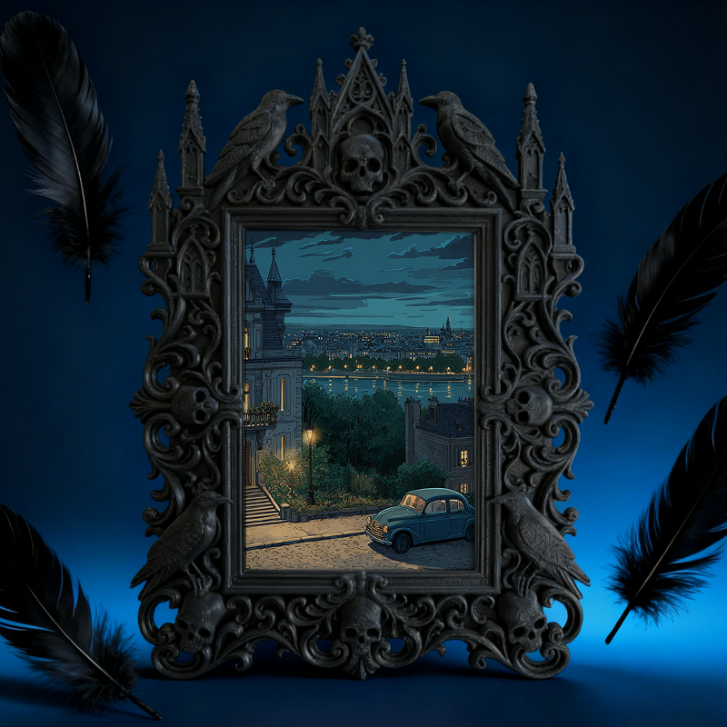 Gothic Dark Frame | Herbal Shop Decor, Photo Holder, Waterproof Plastic Frame