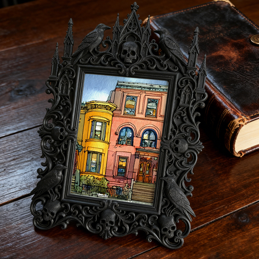 Gothic Dark Frame | Custom Leather Shop Decor, Photo Prop, Dual-use
