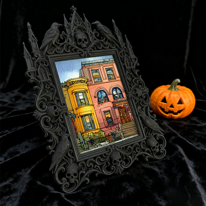 Gothic Dark Frame | Custom Leather Shop Decor, Photo Prop, Dual-use