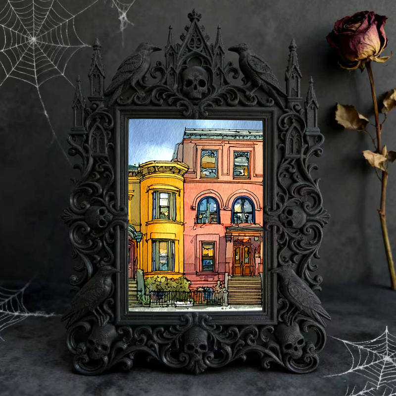 Gothic Dark Frame | Custom Leather Shop Decor, Photo Prop, Dual-use