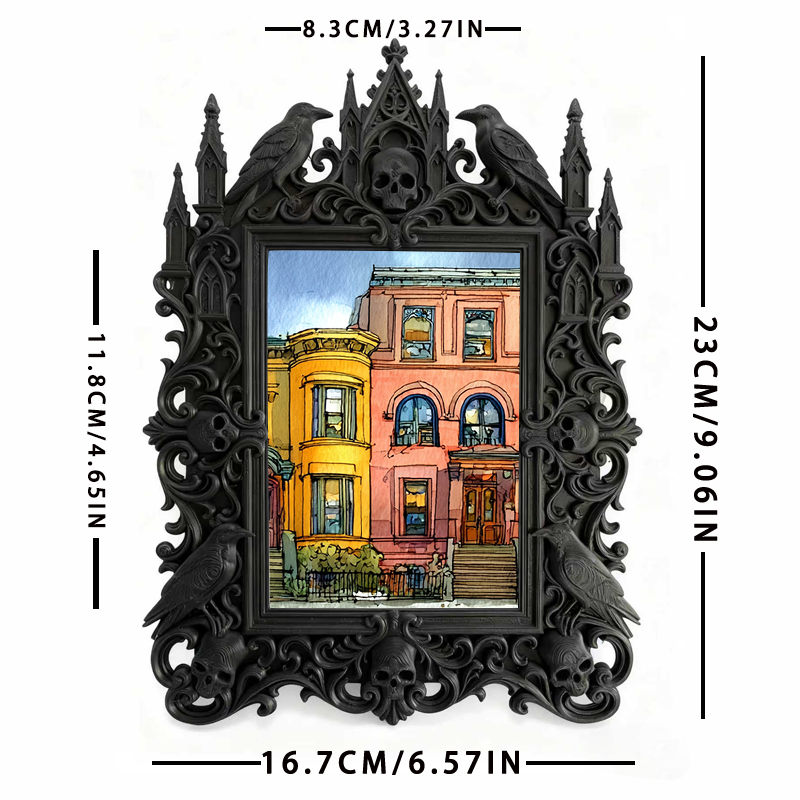 Gothic Dark Frame | Custom Leather Shop Decor, Photo Prop, Dual-use