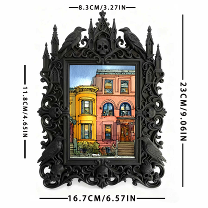 Gothic Dark Frame | Custom Leather Shop Decor, Photo Prop, Dual-use