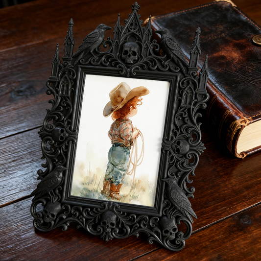 Gothic Dark Frame | Antique Shop Decor, Vintage Photo Frame, Waterproof Plastic