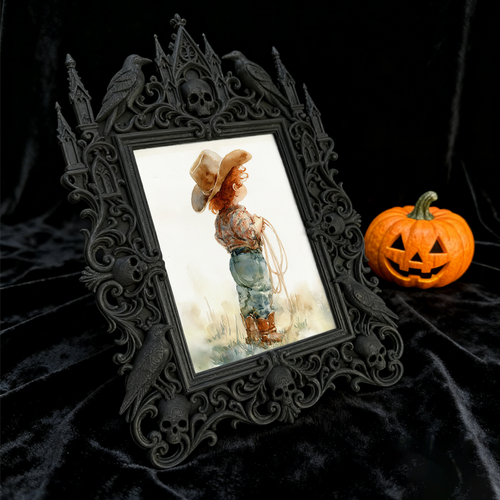 Gothic Dark Frame | Antique Shop Decor, Vintage Photo Frame, Waterproof Plastic