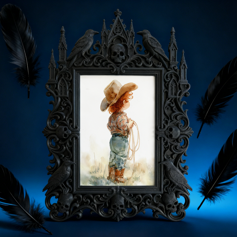 Gothic Dark Frame | Antique Shop Decor, Vintage Photo Frame, Waterproof Plastic