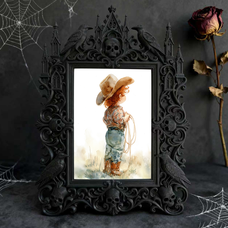 Gothic Dark Frame | Antique Shop Decor, Vintage Photo Frame, Waterproof Plastic