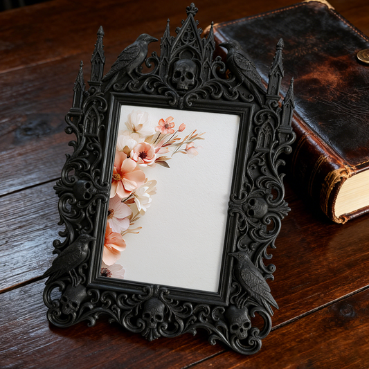 Gothic Dark Frame | Barber Shop Decor, Photo Ornament, Waterproof Plastic