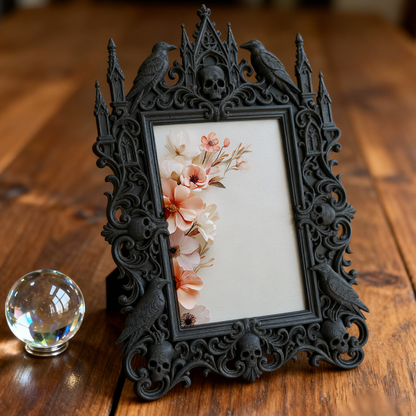 Gothic Dark Frame | Barber Shop Decor, Photo Ornament, Waterproof Plastic