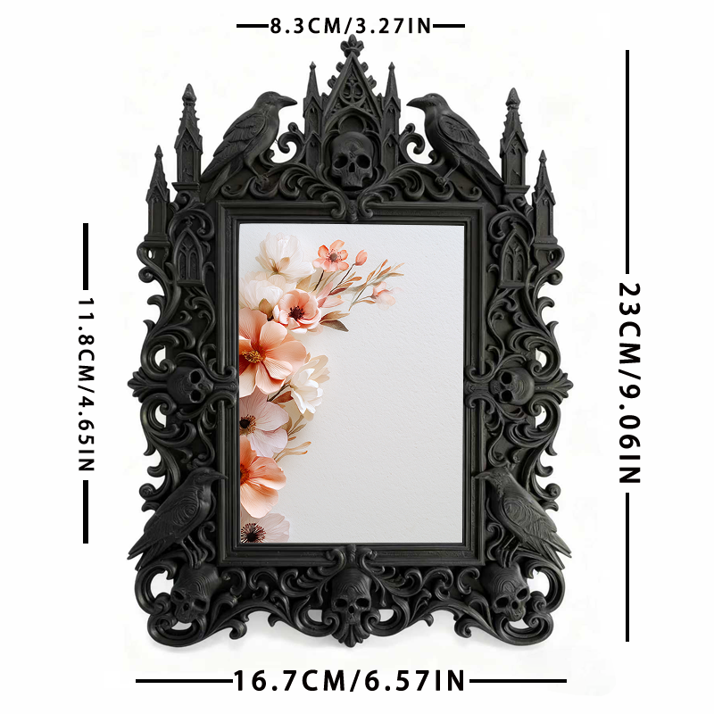 Gothic Dark Frame | Barber Shop Decor, Photo Ornament, Waterproof Plastic