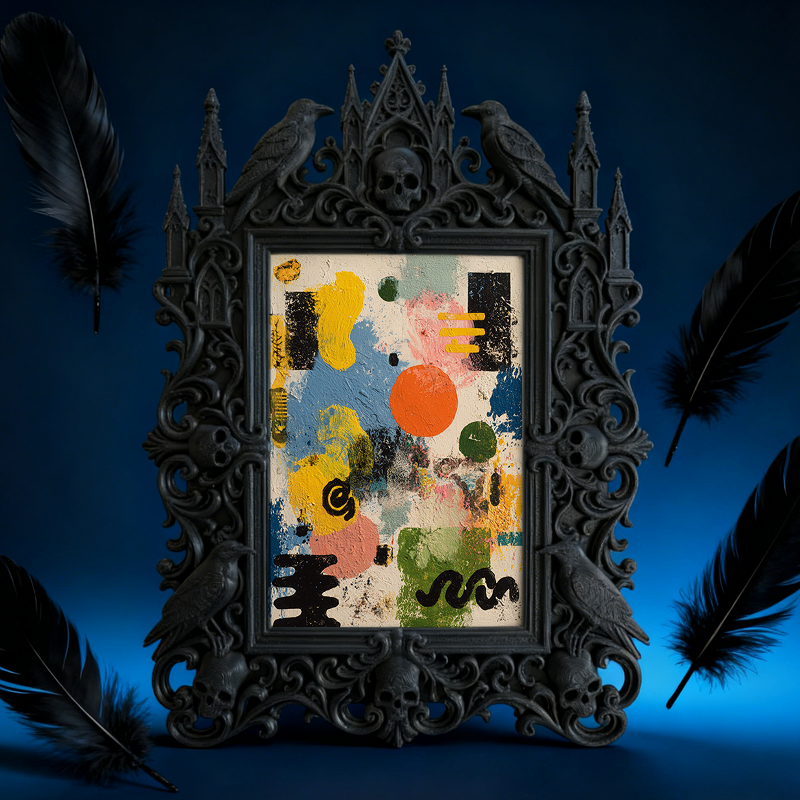 Gothic Dark Frame | Candle Making Workshop Decor, Photo Display, Dual-use