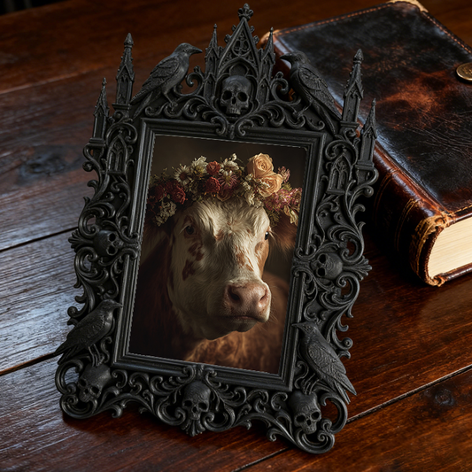 Gothic Dark Frame | Crystal Shop Decor, Photo Holder, Waterproof Plastic Frame