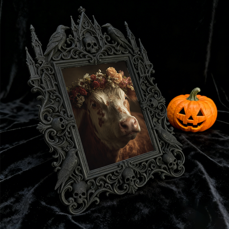 Gothic Dark Frame | Crystal Shop Decor, Photo Holder, Waterproof Plastic Frame