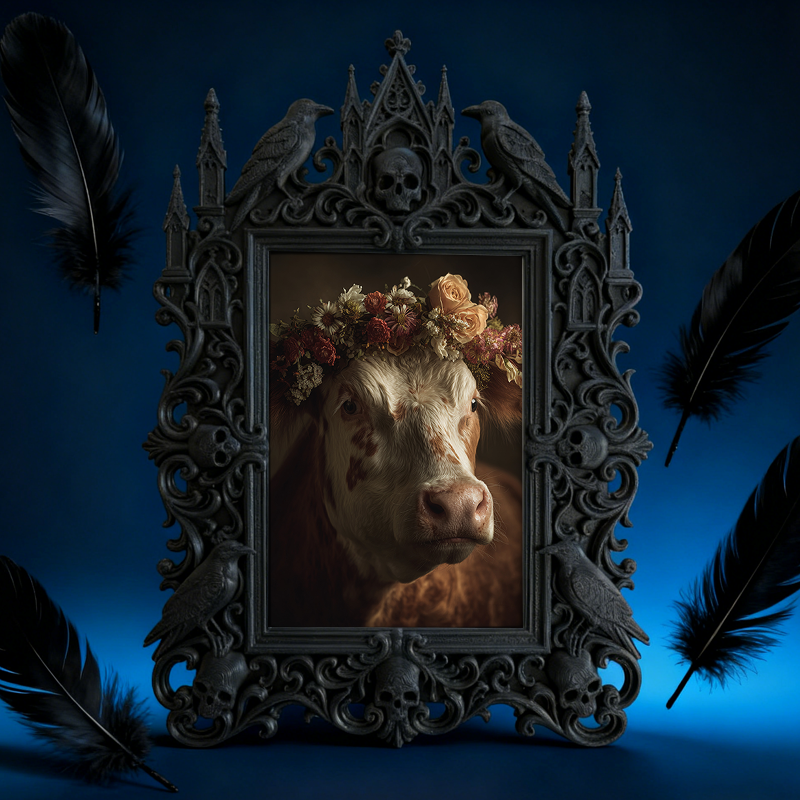 Gothic Dark Frame | Crystal Shop Decor, Photo Holder, Waterproof Plastic Frame