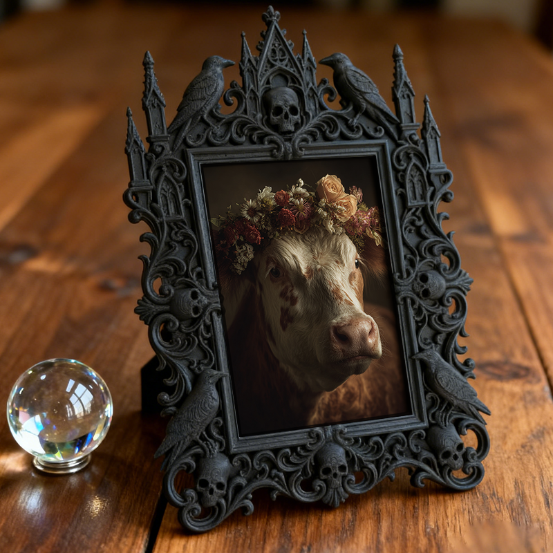 Gothic Dark Frame | Crystal Shop Decor, Photo Holder, Waterproof Plastic Frame