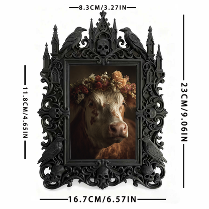 Gothic Dark Frame | Crystal Shop Decor, Photo Holder, Waterproof Plastic Frame