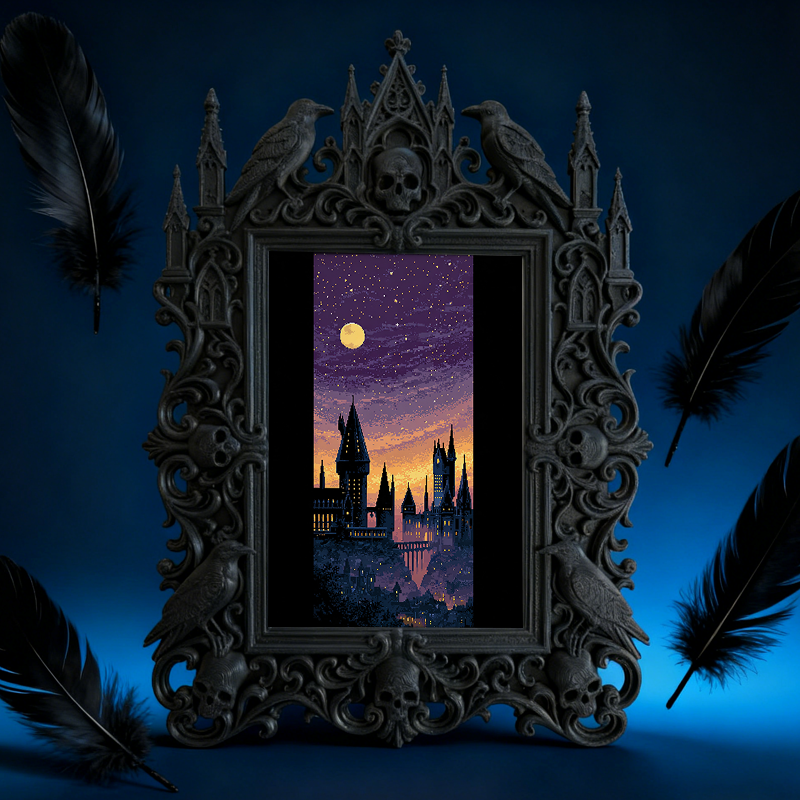 Gothic Dark Frame | Thrift Store Decor, Vintage Photo Holder, Dual-use