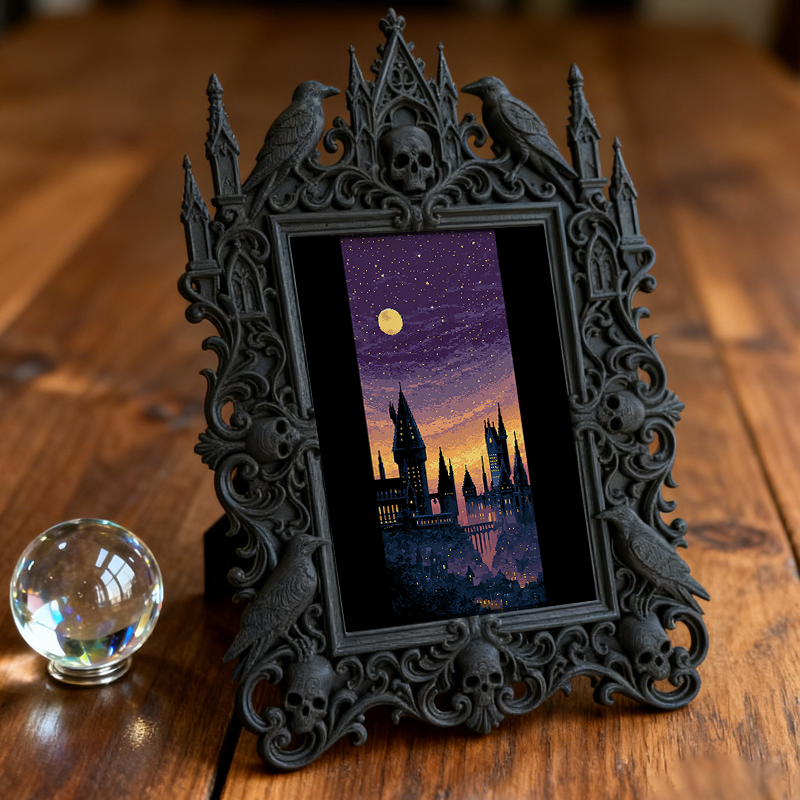 Gothic Dark Frame | Thrift Store Decor, Vintage Photo Holder, Dual-use