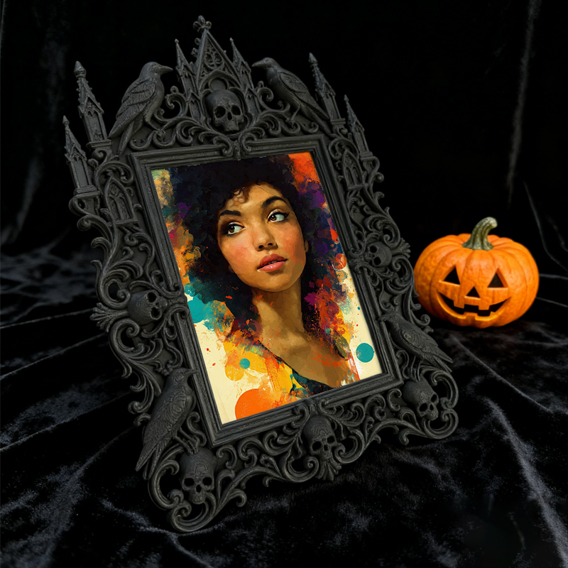 Gothic Dark Frame | Vintage Clothing Store Decor, Photo Ornament, Waterproof Plastic