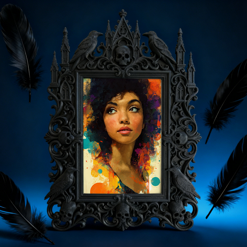 Gothic Dark Frame | Vintage Clothing Store Decor, Photo Ornament, Waterproof Plastic
