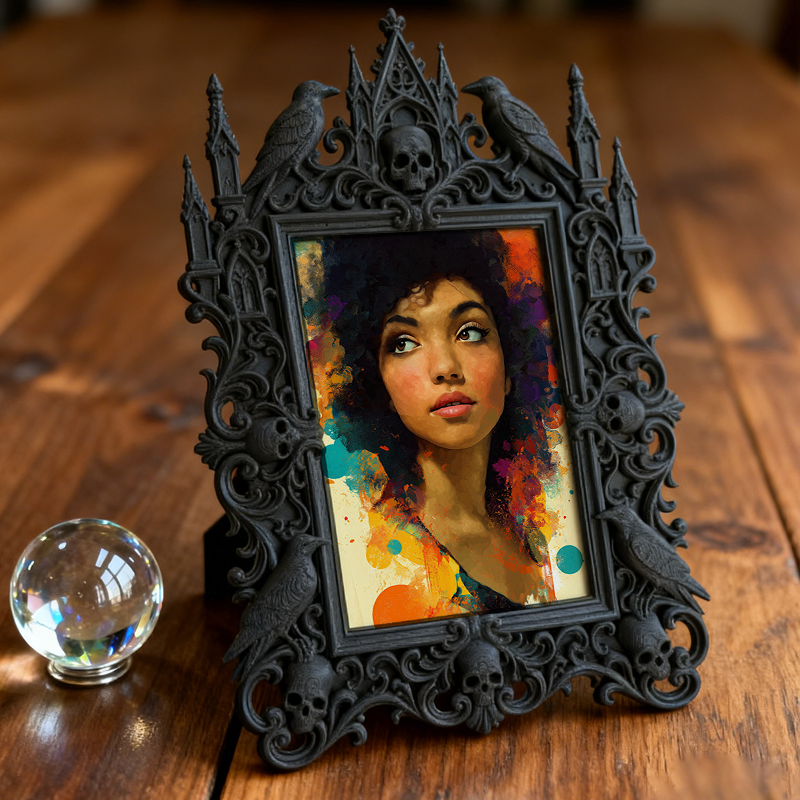 Gothic Dark Frame | Vintage Clothing Store Decor, Photo Ornament, Waterproof Plastic