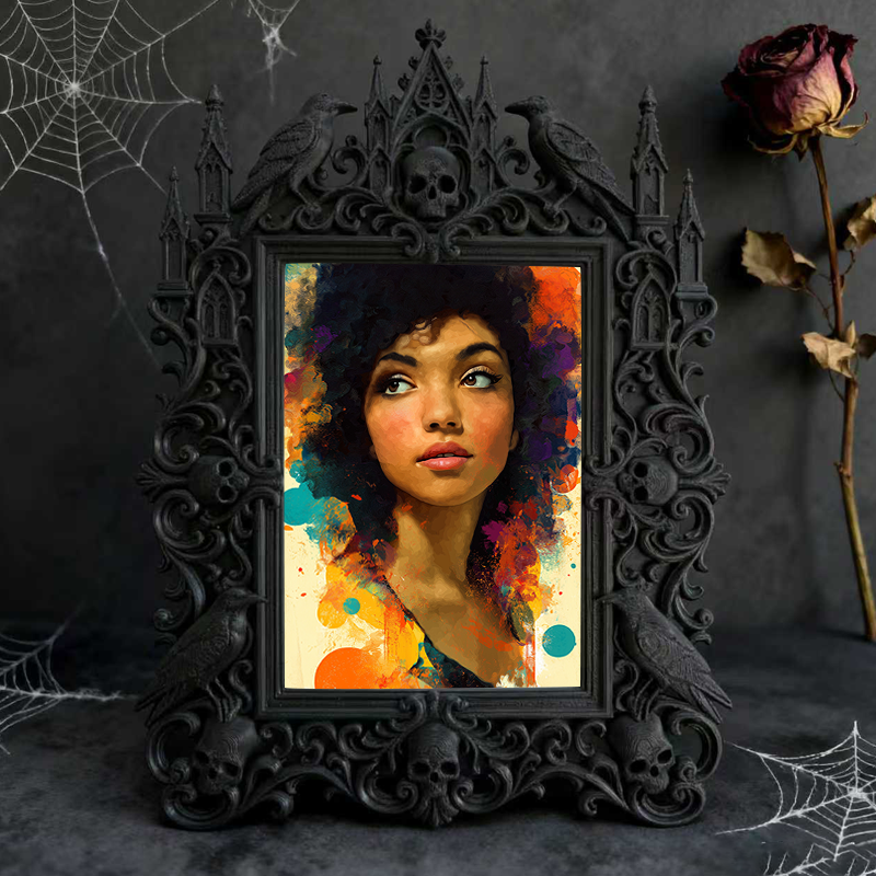 Gothic Dark Frame | Vintage Clothing Store Decor, Photo Ornament, Waterproof Plastic