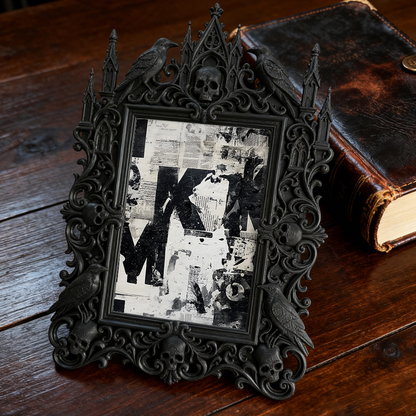Gothic Dark Frame | Handmade Candle Shop Decor, Photo Prop, Dual-use Wall/Desktop
