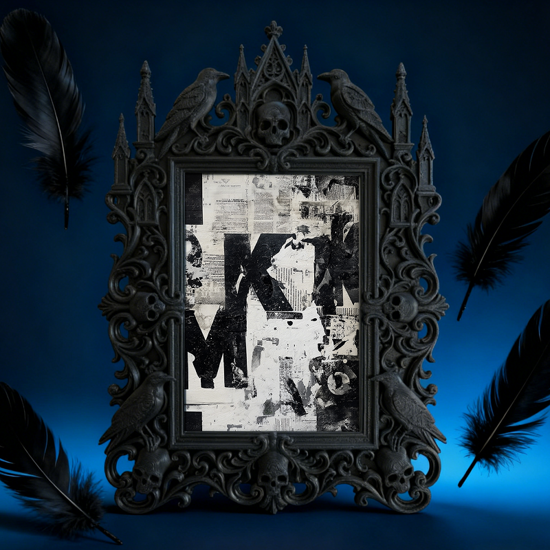 Gothic Dark Frame | Handmade Candle Shop Decor, Photo Prop, Dual-use Wall/Desktop
