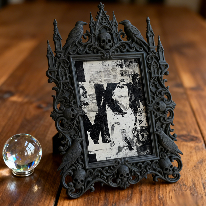 Gothic Dark Frame | Handmade Candle Shop Decor, Photo Prop, Dual-use Wall/Desktop