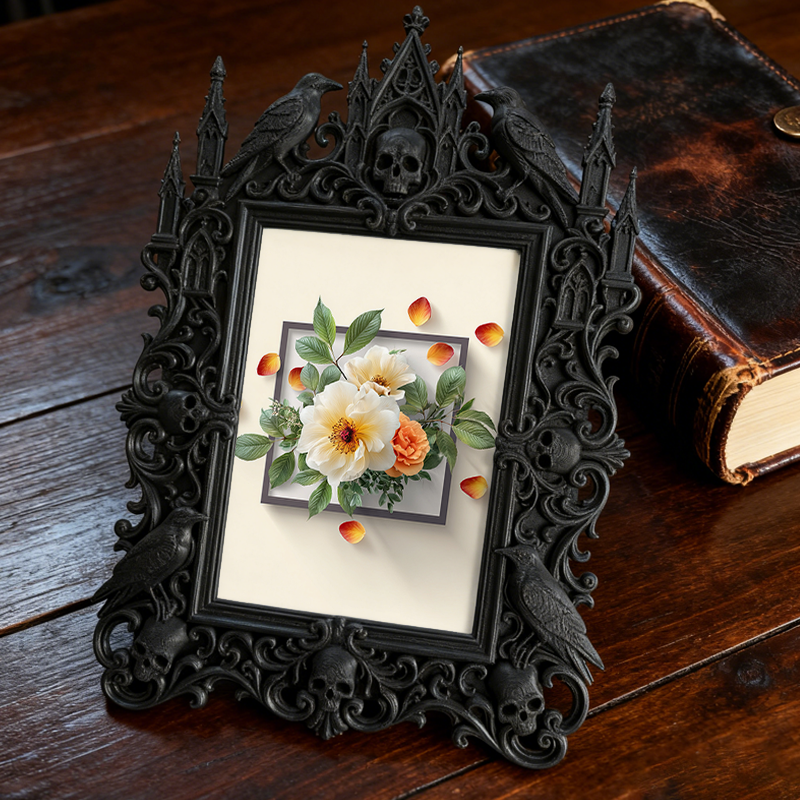 Gothic Dark Frame | Resin Art Studio Decor, Photo Frame, Waterproof Plastic