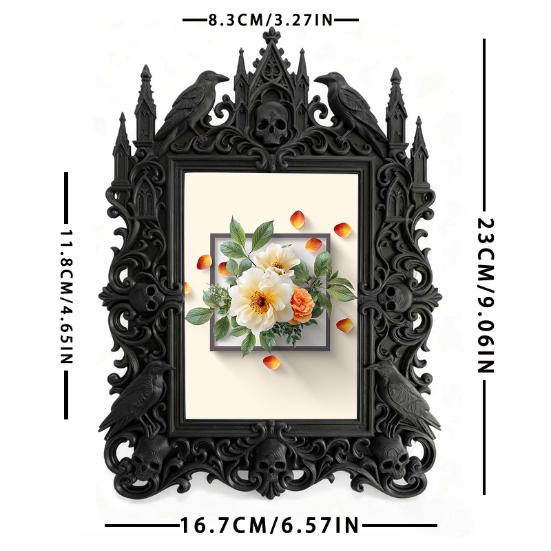 Gothic Dark Frame | Resin Art Studio Decor, Photo Frame, Waterproof Plastic