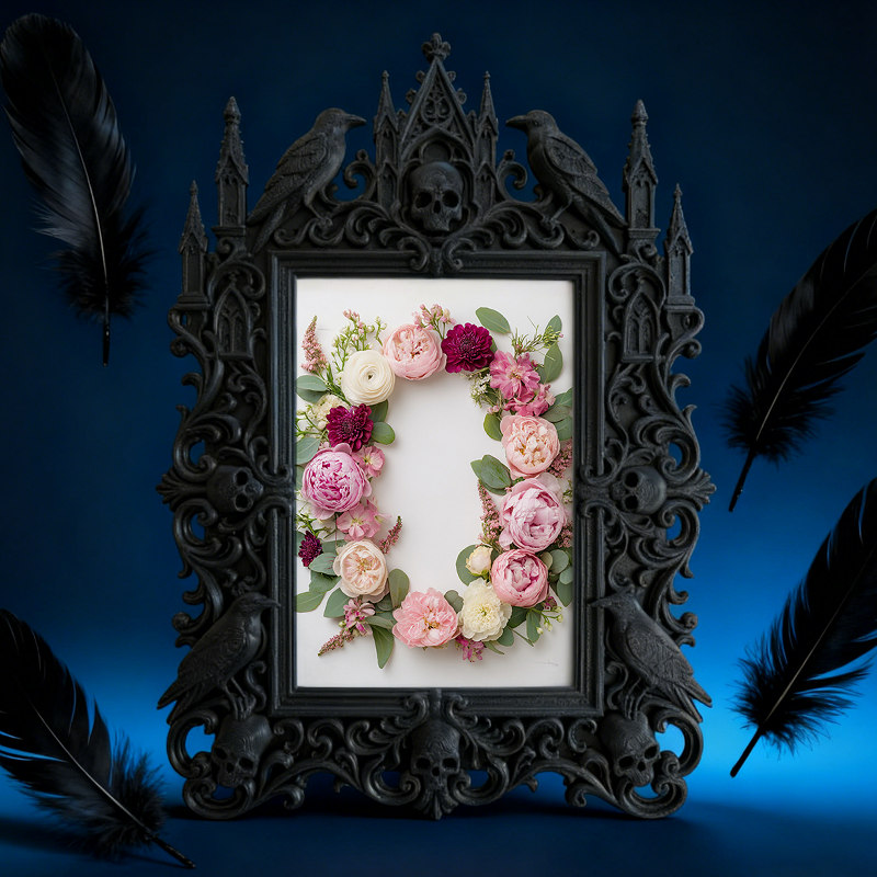 Gothic Dark Frame | Pet Grooming Shop Decor, Pet Photo Holder, Wall/Tabletop