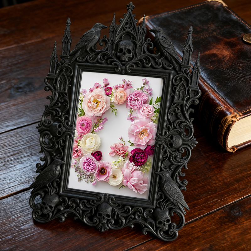 Gothic Dark Frame | Vinyl Record Store Decor, Photo Ornament, Waterproof Plastic Frame