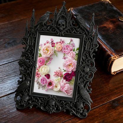 Gothic Dark Frame | Vinyl Record Store Decor, Photo Ornament, Waterproof Plastic Frame