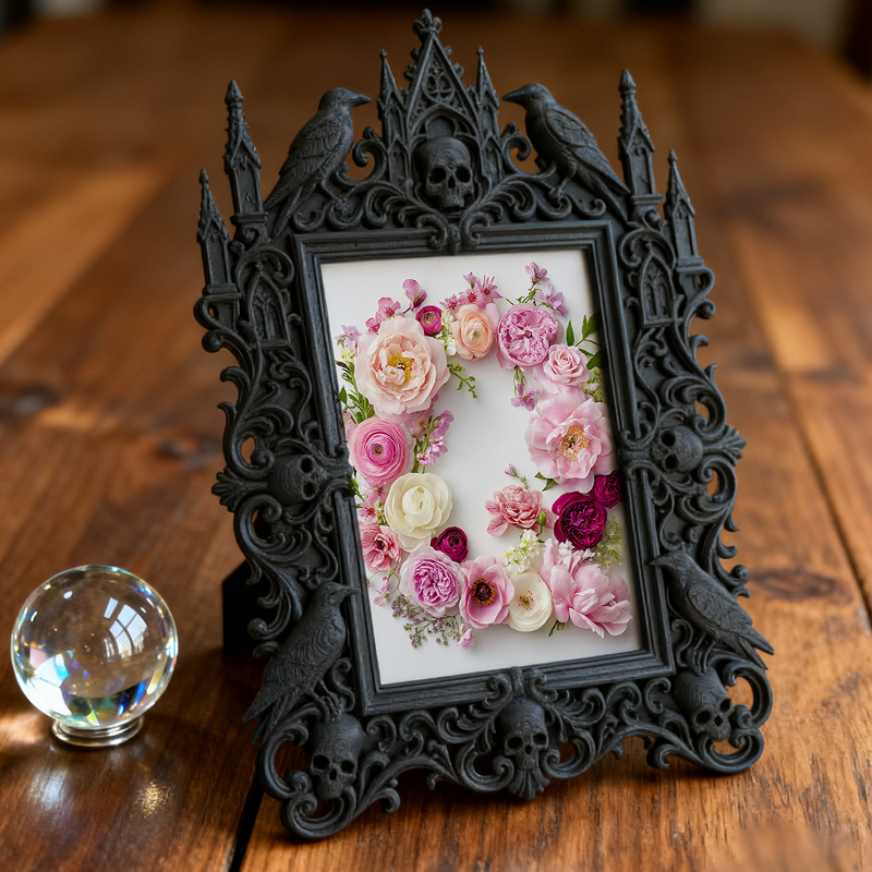 Gothic Dark Frame | Vinyl Record Store Decor, Photo Ornament, Waterproof Plastic Frame