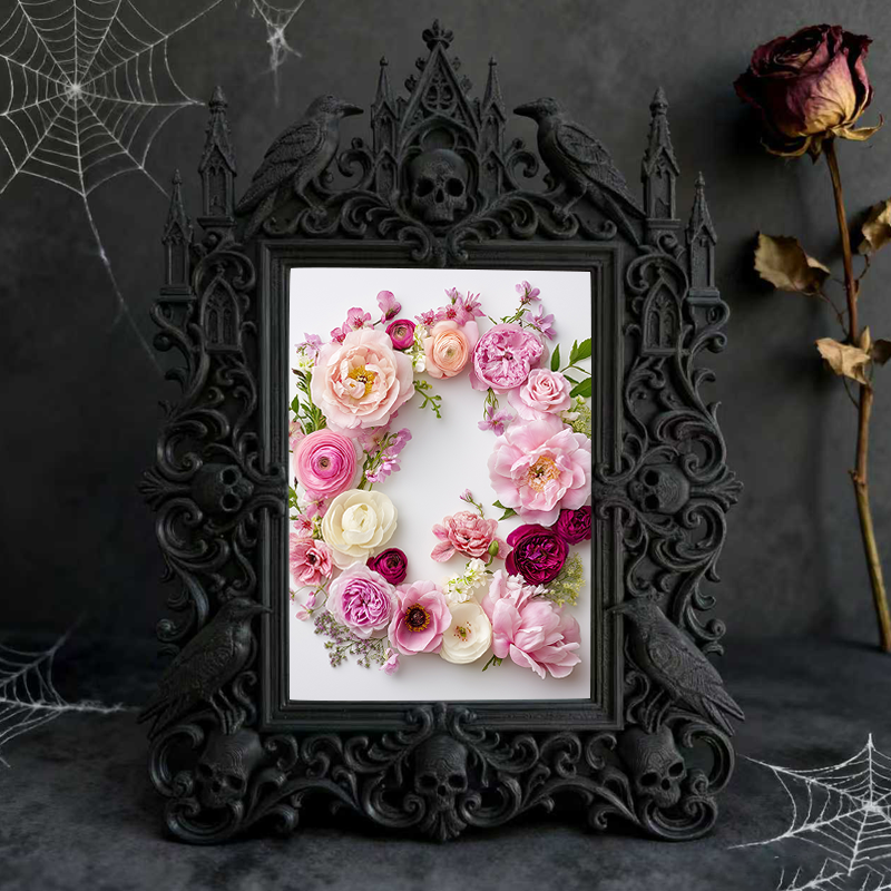Gothic Dark Frame | Vinyl Record Store Decor, Photo Ornament, Waterproof Plastic Frame