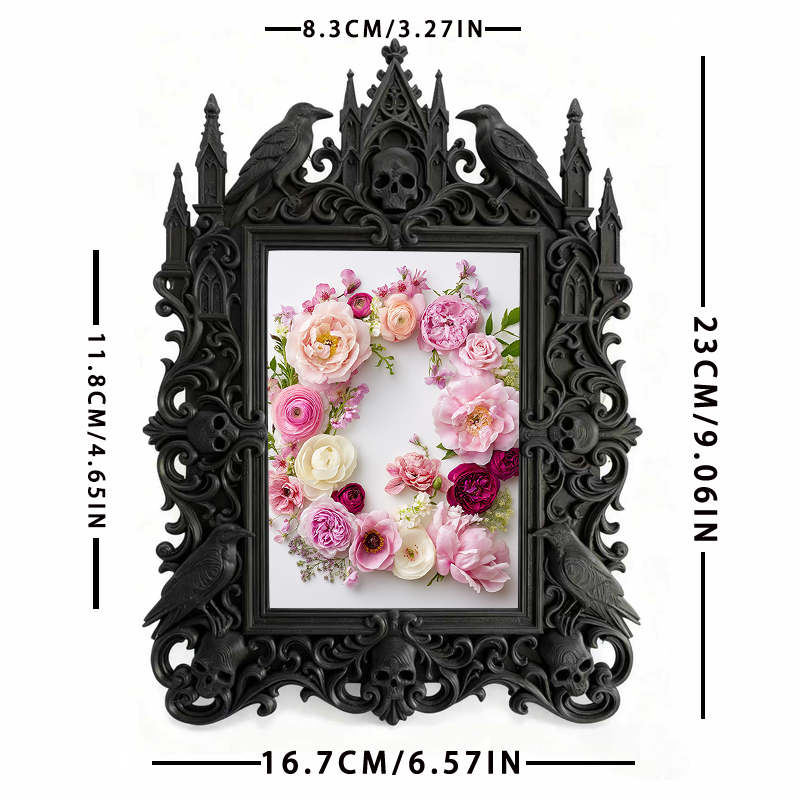 Gothic Dark Frame | Vinyl Record Store Decor, Photo Ornament, Waterproof Plastic Frame