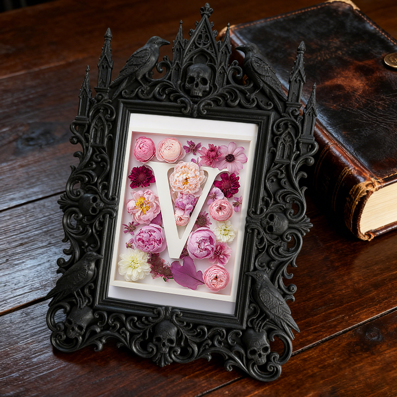 Gothic Dark Frame | Handmade Jewelry Shop Decor, Photo Frame, Waterproof Plastic
