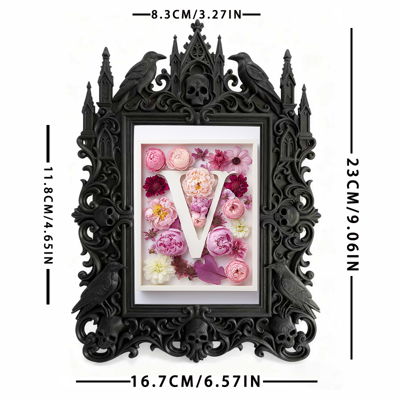 Gothic Dark Frame | Handmade Jewelry Shop Decor, Photo Frame, Waterproof Plastic