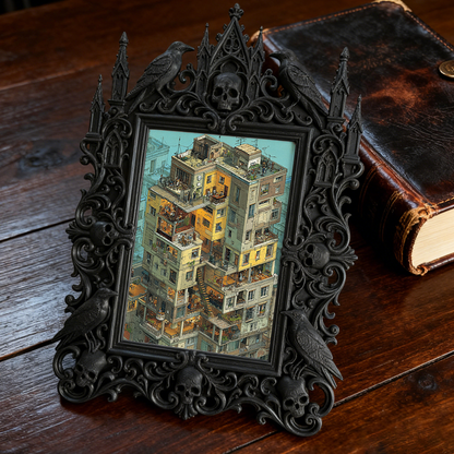 Gothic Dark Frame | Horror Movie Merch Shop Decor, Photo Ornament, Dual-use