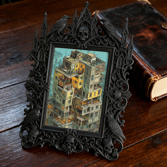 Gothic Dark Frame | Horror Movie Merch Shop Decor, Photo Ornament, Dual-use