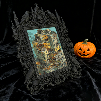 Gothic Dark Frame | Horror Movie Merch Shop Decor, Photo Ornament, Dual-use