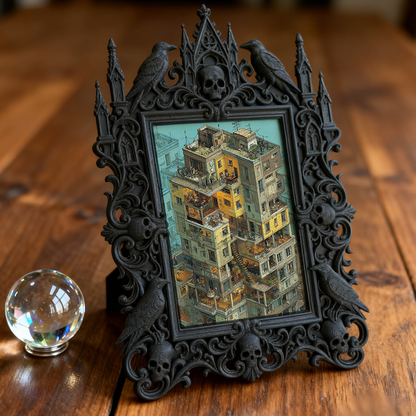 Gothic Dark Frame | Horror Movie Merch Shop Decor, Photo Ornament, Dual-use