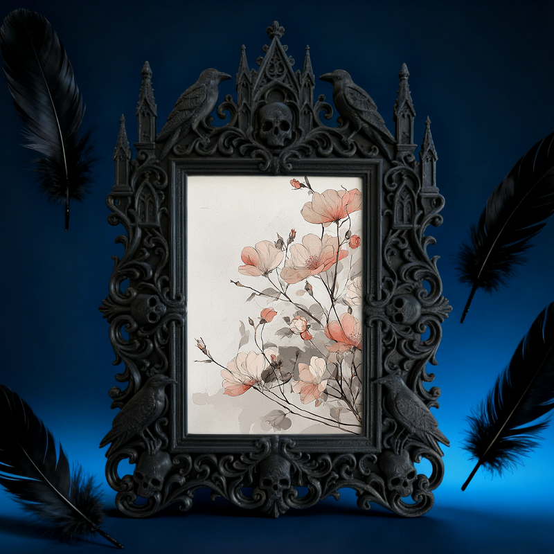 Gothic Dark Frame | Pottery Studio Decor, Photo Display, Wall/Tabletop