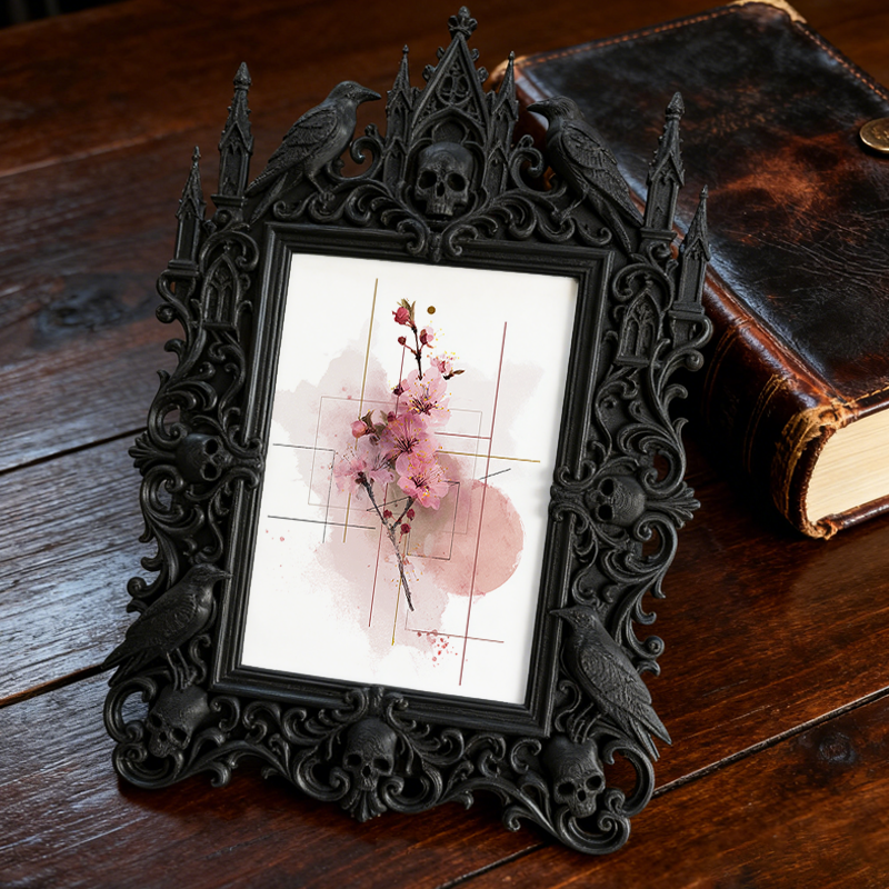Gothic Dark Frame | Herbal Shop Decor, Photo Holder, Waterproof Plastic Frame