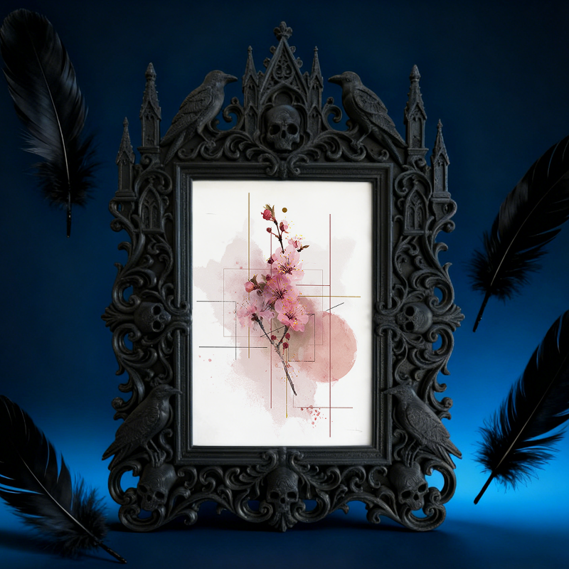 Gothic Dark Frame | Herbal Shop Decor, Photo Holder, Waterproof Plastic Frame