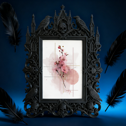 Gothic Dark Frame | Herbal Shop Decor, Photo Holder, Waterproof Plastic Frame