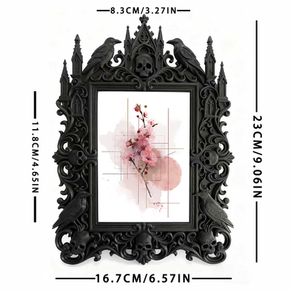 Gothic Dark Frame | Herbal Shop Decor, Photo Holder, Waterproof Plastic Frame