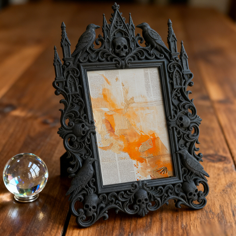 Gothic Dark Frame | Custom Leather Shop Decor, Photo Prop, Dual-use